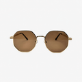 Men’s Gold Octagonal Sunglasses with Brown Lenses