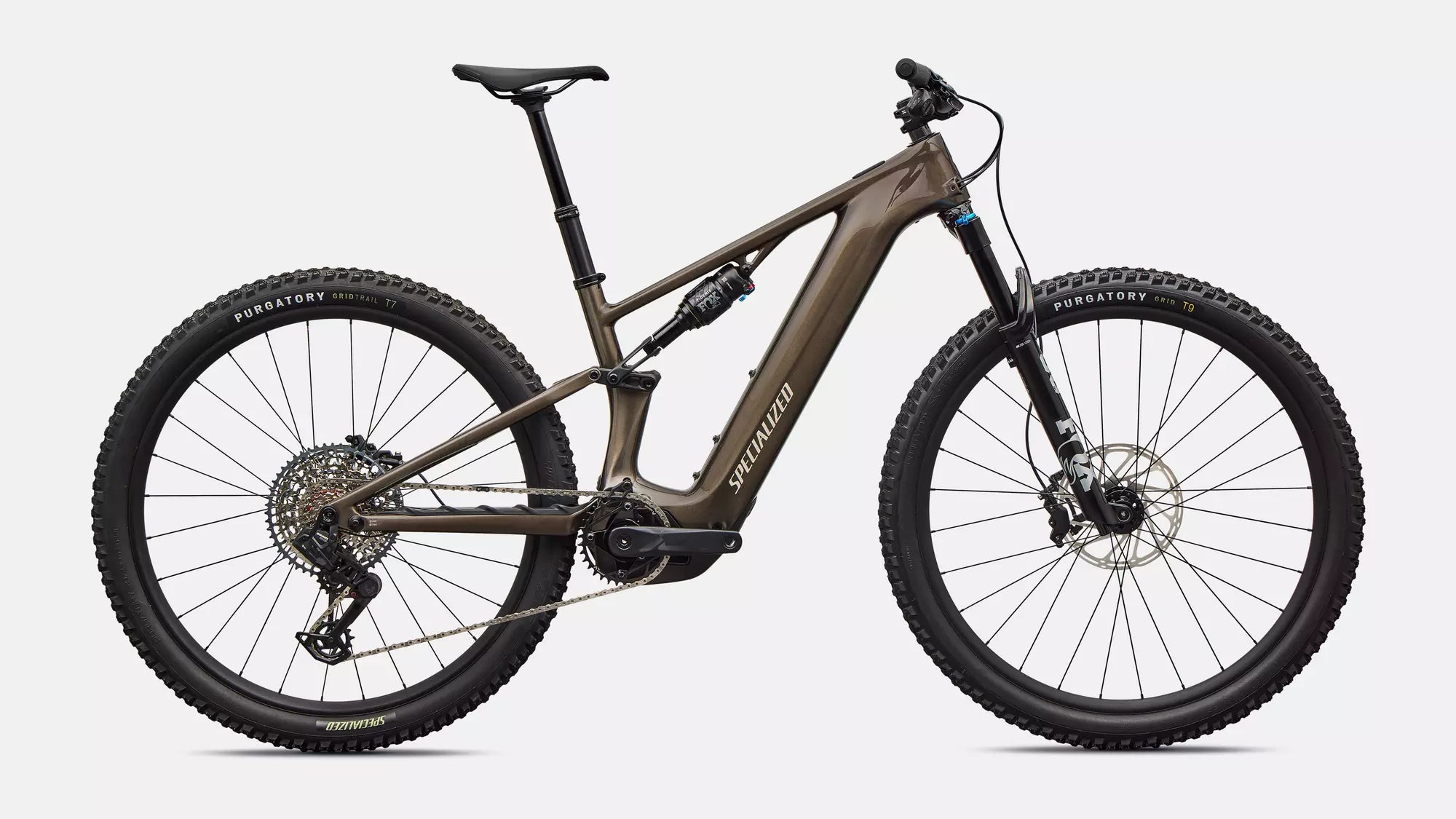 Specialized Turbo Levo R Comp in Gloss Gunmetal / White Mountains