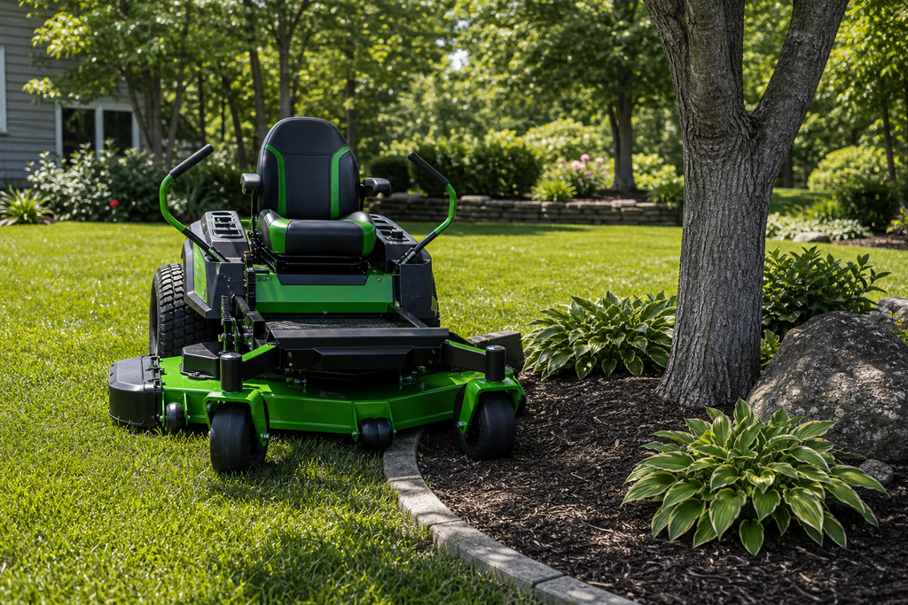 EGO POWER+ Z6 52-Inch Battery Zero-Turn Mower zero-turn maneuvering around trees